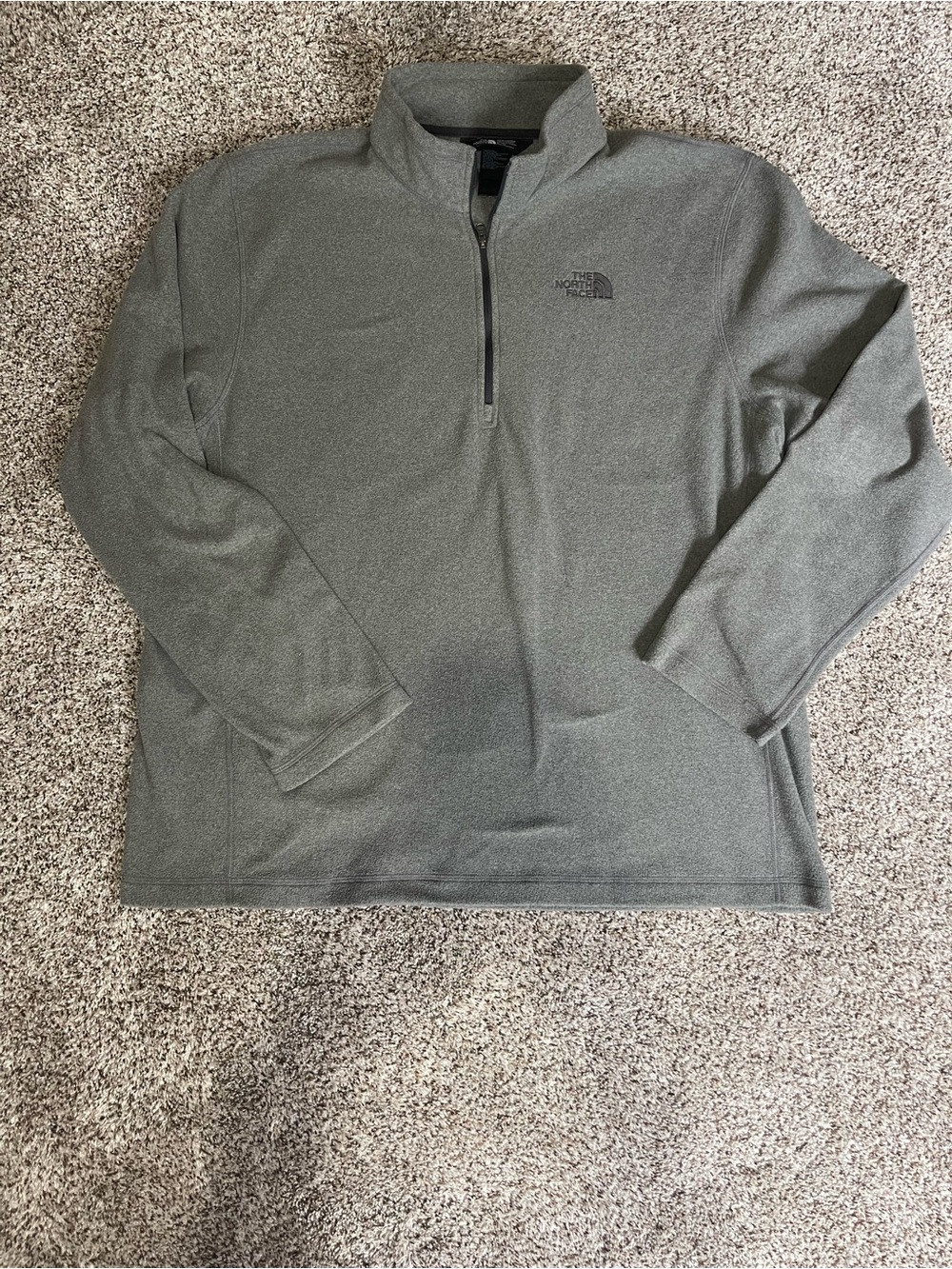 The North Face Men's Olive Green Half-Zip Fleece Pullover